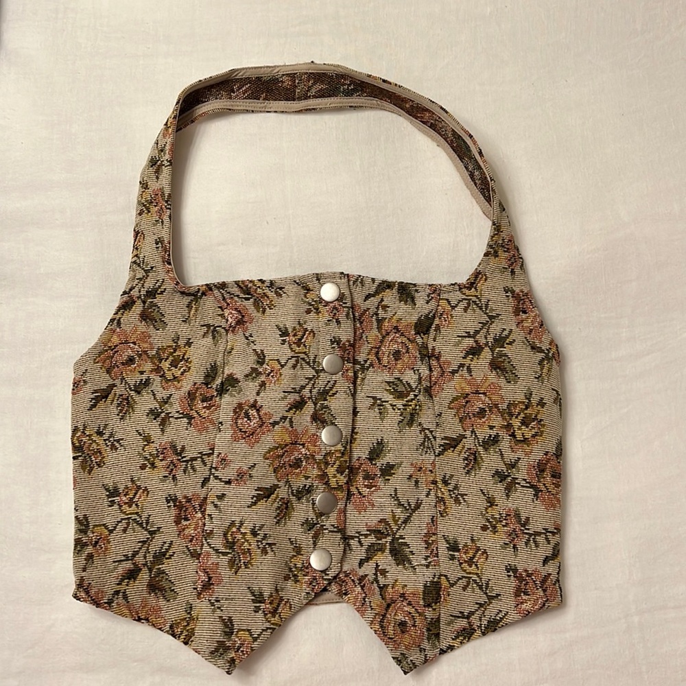 Floral jacquard halter top